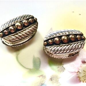 3/$32 Vintage AVON Oval Polished Metal Magnetic Reversible Clip On Earrings